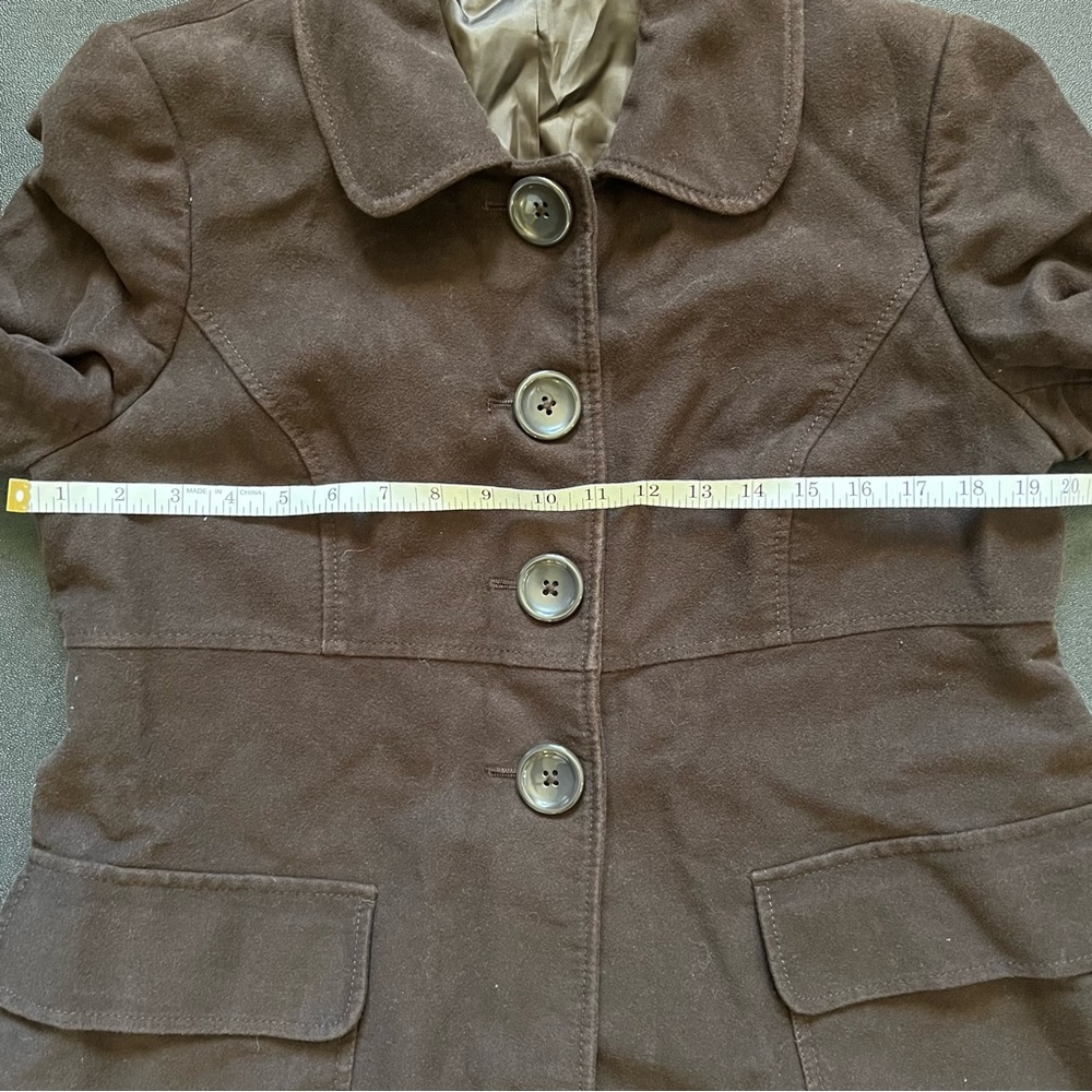 Gap Coat Brown Medium Length Button Down Lined Wa… - image 5